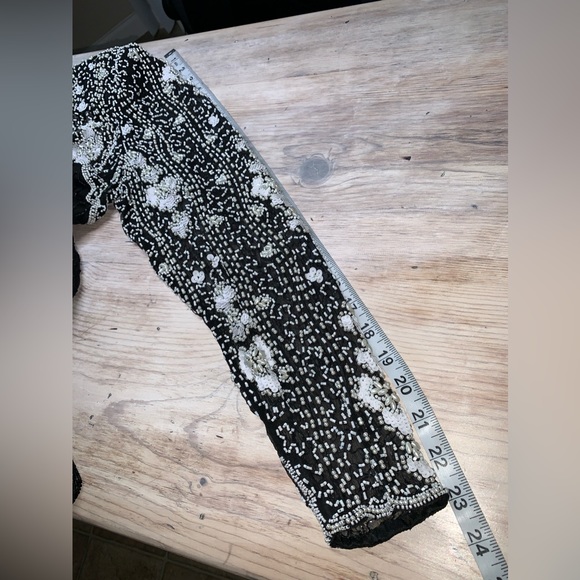 Stunning Laurence Kazar Long Sleeve Beaded Silk Dress - Picture 12 of 16